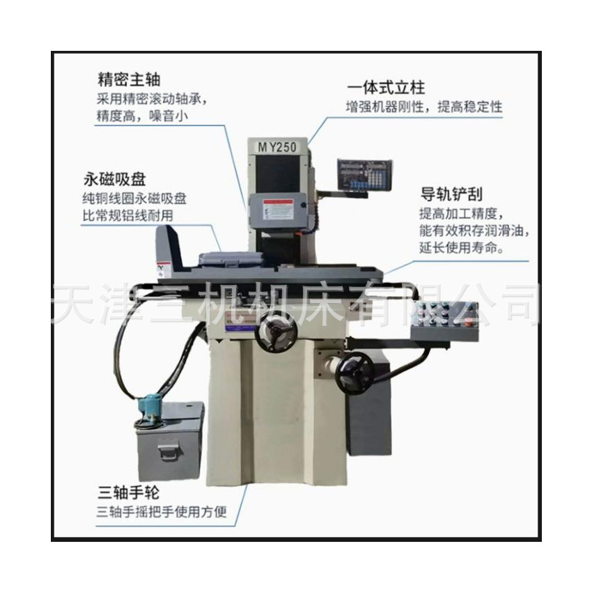 Tianjin Hydraulic Surface Grinder Semi-Automatic Grinder 250 Metal Processing Automatic Grinder Machine Processing