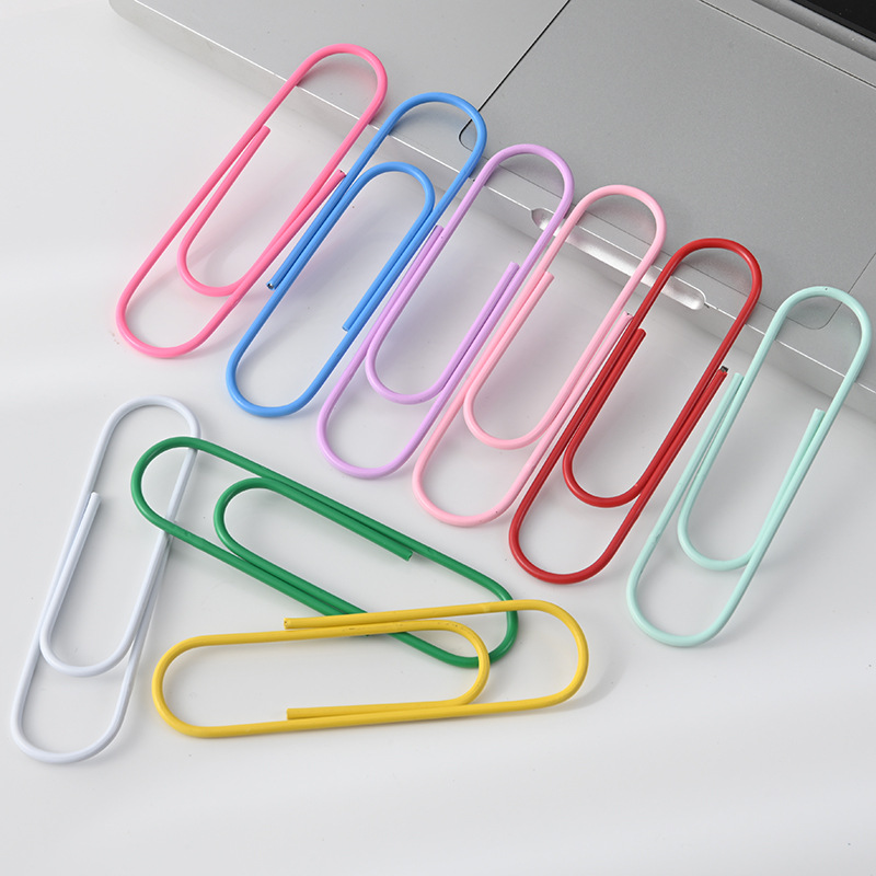 Color paper clip 100mm large paper clip plastic-coated paper clip metal 10cm extra large paper clip
