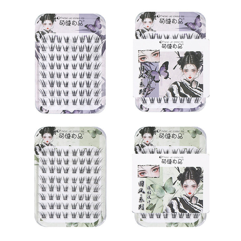 Original Hk New Product Qingqiu Tushan Little Fox Glue-Free False Eyelashes, Thick and Photogenic, Natural and Realistic, Customized for Beginners