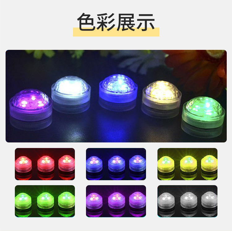 Led Diamond Knob Wireless Remote Control Underwater Light Super Bright Aquarium Swimming Pool Vase Water Cup Night Light Lamp