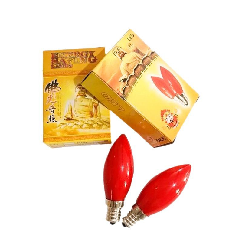 Lailida E12 E14 Candle Bulb Led Red Bulb for God Lamp Lotus Lamp God of Wealth Buddha Lamp