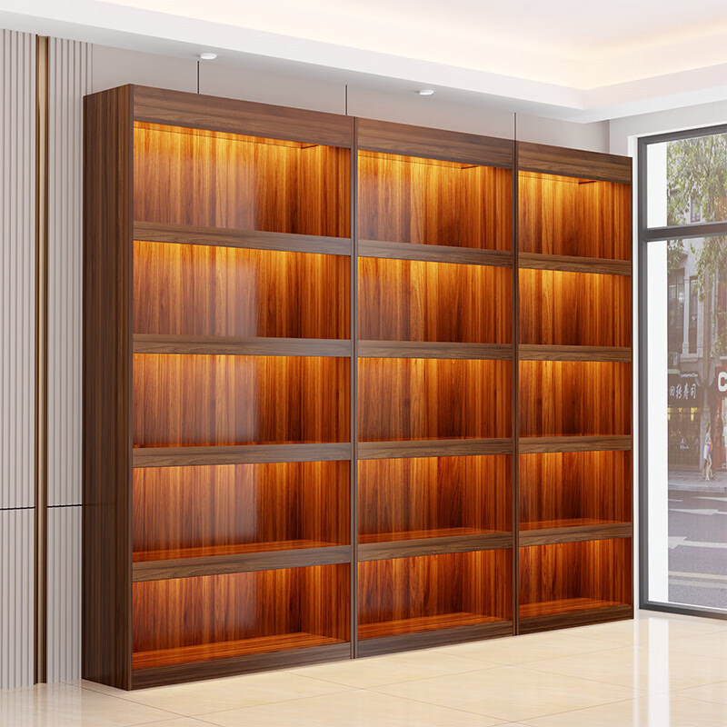 Modern Simple Solid Wood Display Cabinet Tobacco, Wine and Tea Shelves Multi-Layer Storage Rack Cabinet Display Cabinet Commercial Display Cabinet Display Rack