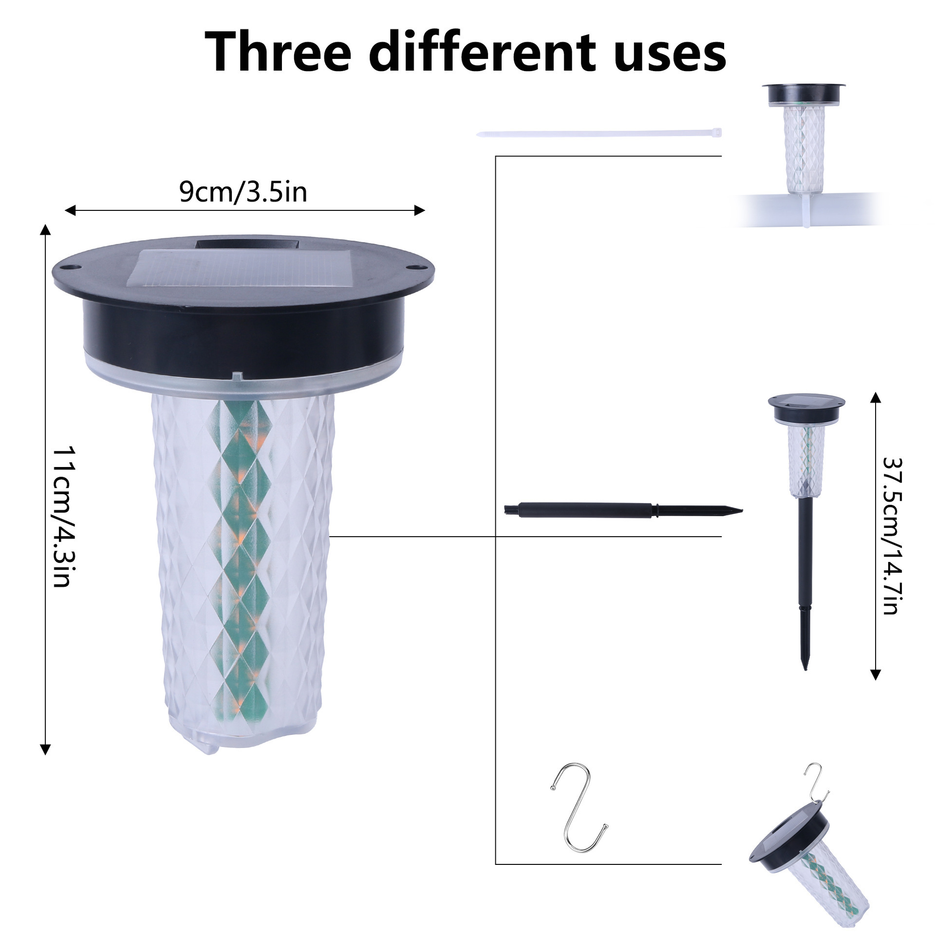 Outdoor Solar Floor Lights Outdoor Pool Lighting Three-in-One Landscape Outdoor Courtyard Decorative Lights