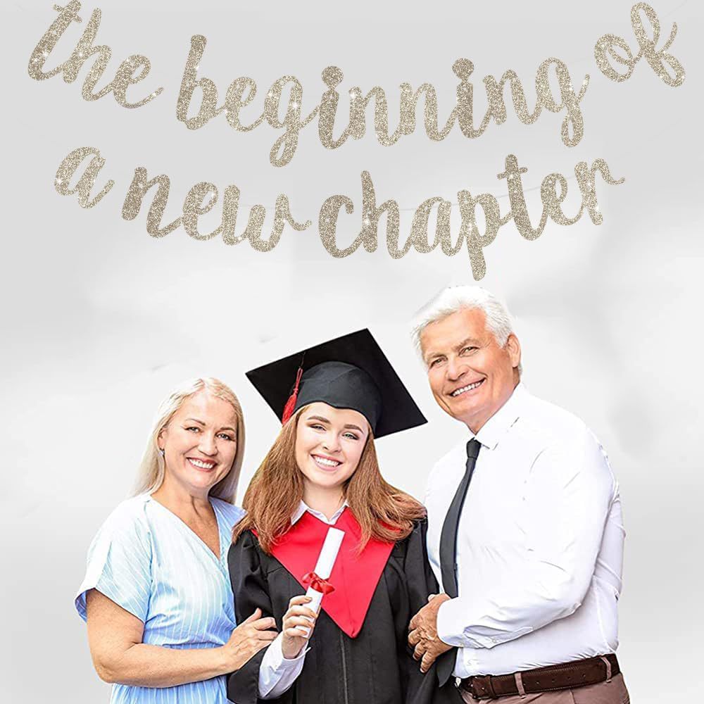 New Chapter Begins Banner, Farewell Party Decorations, Graduation Sign 2025 Banner, Happy
