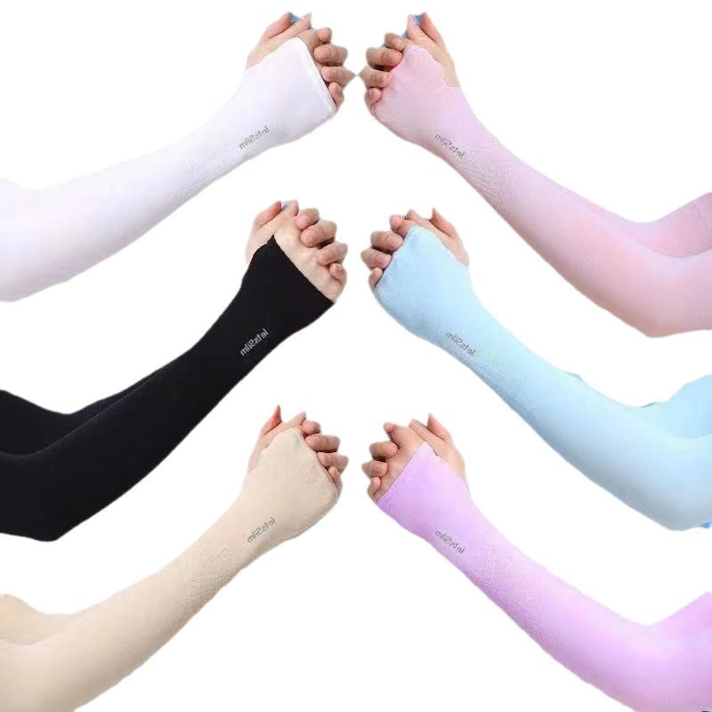 Summer Sun Protection Ice Sleeves Men's and Women's Ice Silk Sleeves UV Protection Breathable Gloves Arm Sleeves Riding Driving Arm Sleeves
