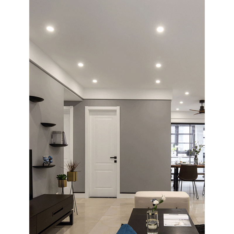 Встраиваемый светильник LED для потолка 8 см 5W трехцветный для гостиной медный светильник для коридора