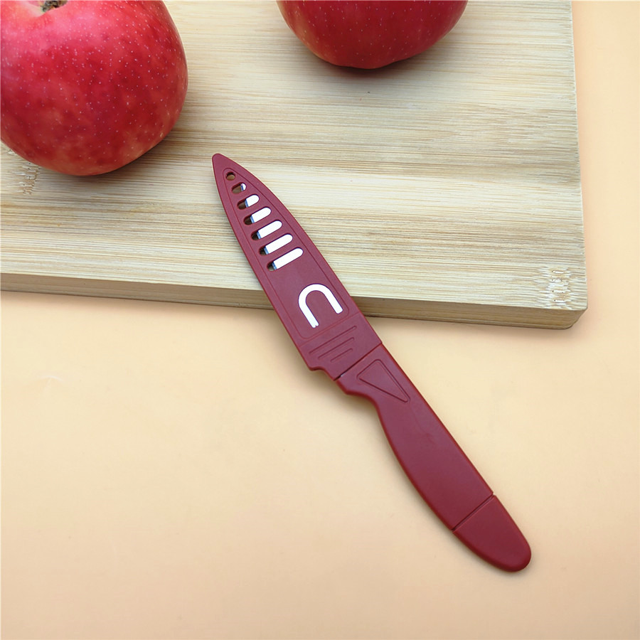 Factory wholesale small red knife fruit knife peeling knife picnic knife stainless steel portable fruit knife melon knife