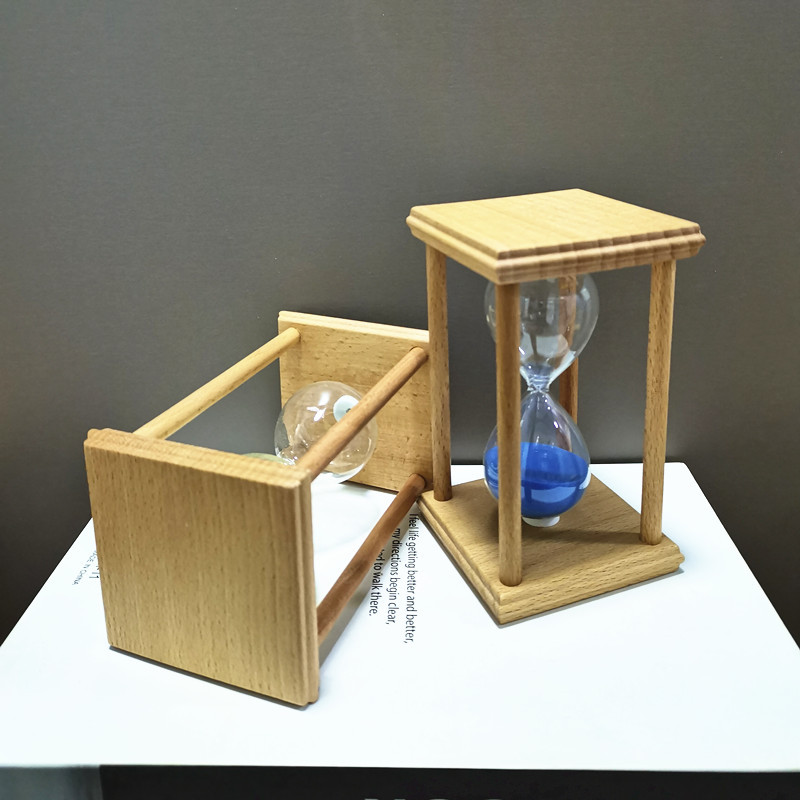 Wholesale Hourglass 30 Minutes Wooden Three-Column Round Small Hourglass Creative Time Timing Glass Hourglass Ornaments
