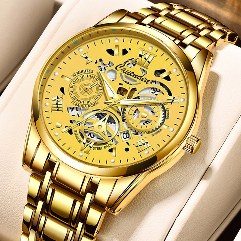 In-Stock Brand New Fashionable Waterproof Niche High-End Men's Watch Quartz Watch Live Streaming Hot Sale Dropshipping