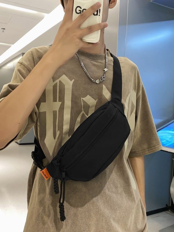 Japanese Style Chest Bag for Women 2023 Summer New Casual Simple Crossbody Bag Sports Couple Small Bag Versatile Hong Kong Style Waist Bag for Men