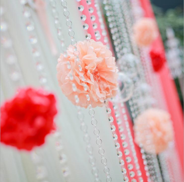 Wedding Acrylic Crystal Beads Octagonal Bead Curtain Bead String Wedding Scene Ceiling Decoration Hotel Lobby Road Lead Bead Chain