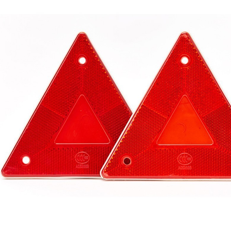 Factory Direct supply car triangle warning sign frame reflector plastic reflector vehicle tail reflective logo plate