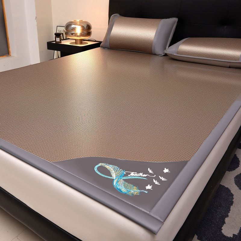 Cooling Mat 1.5m Household Three-Piece Set Ice Silk Cooling Mat Thickened Rattan Mat 1.8m Student Dormitory 0.6m Cross-Border E-Commerce