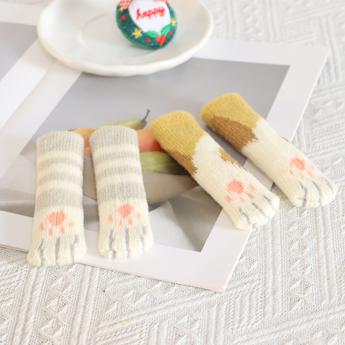 Knitted Door Handle Cover Protective Cover Wall Anti-Collision Bathroom Door Lock Door Pull Glove Winter Knitted Door Handle Cover