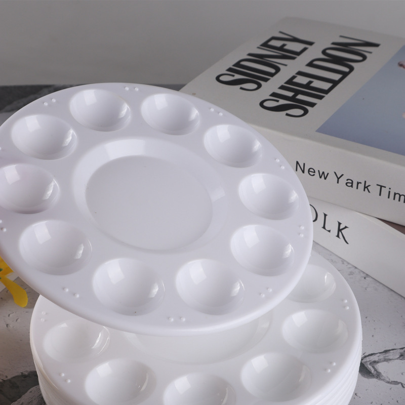 10-hole palette 17cm round large watercolor art student palette pp plastic palette factory outlet