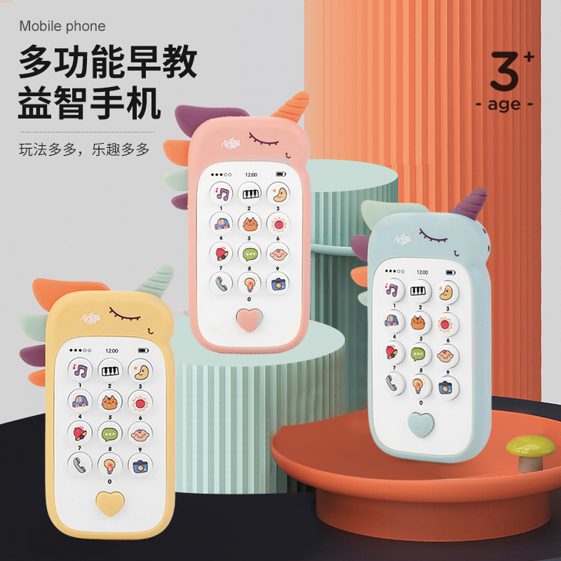 Игрушка мобильный телефон для детей с мультяшным дизайном, музыкальная машина для раннего обучения, двуязычные обучающие игрушки, оптовая продажа TikTok