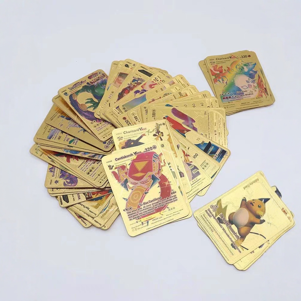 New in stock Stainless Steel English Metal Card Pokemon Baby Becca Pokemon Card Super Dream Fire