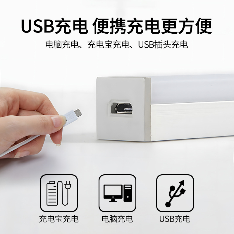 Smart Wireless Charging Human Body Sensor Night Light, No Wiring Required, for Home Use in Corridors, Wardrobes, Cabinets, Led Light Strip