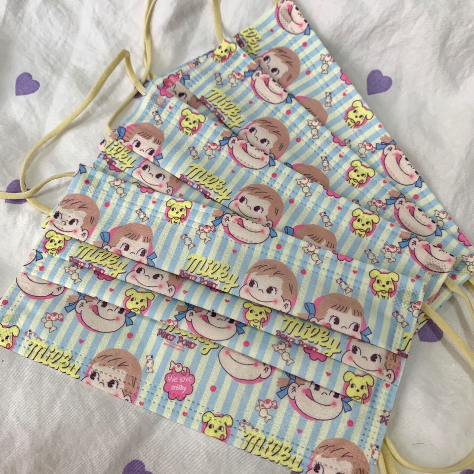 Cute Disposable Three-Layer Dustproof Cartoon Printed Candy Fujiya Individually Packaged Striped Colorful Ear Straps