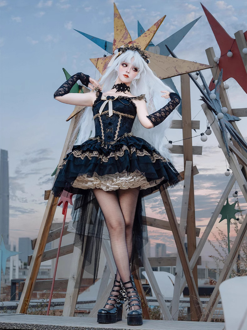 Zhijinyuan Lolita Original [Floating Light Dream] Summer Sweet and Elegant Ballet Dog Short Jsk Dress Collection