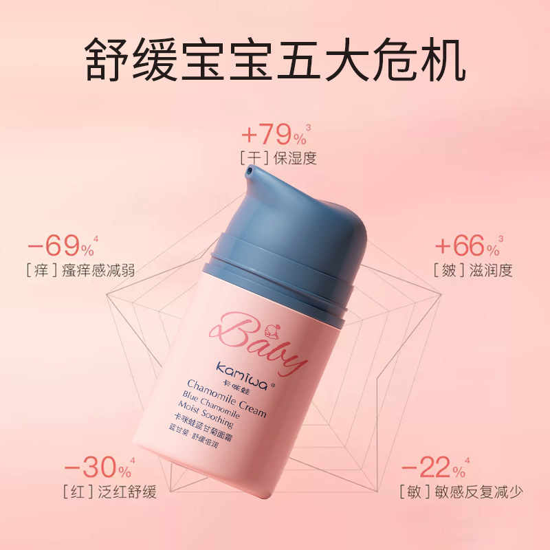 Blue Chamomile Kidsren's Soothing Cream Baby Baby Face Cream Autumn and Winter Hydrating and Moisturizing Authentic Kidsren's Cosmetics