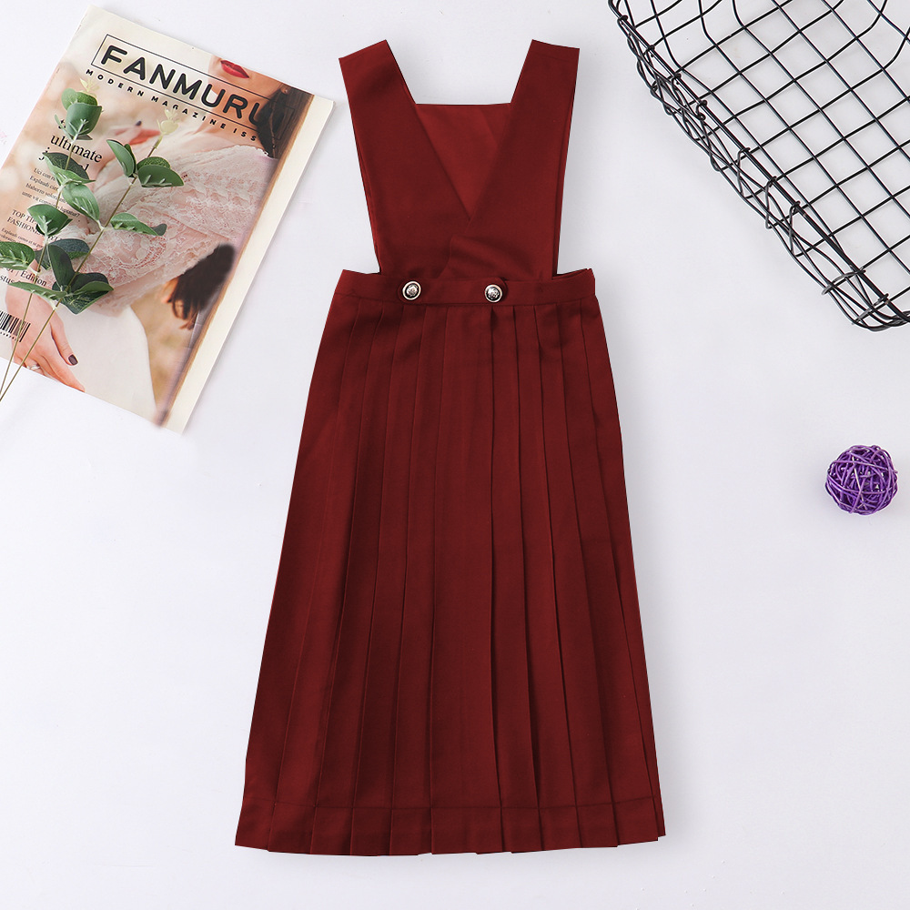 Milk protection skirt JK skirt card milk skirt suspender skirt dress breast protection skirt women's uniform skirt solid color maxi skirt pleated skirt