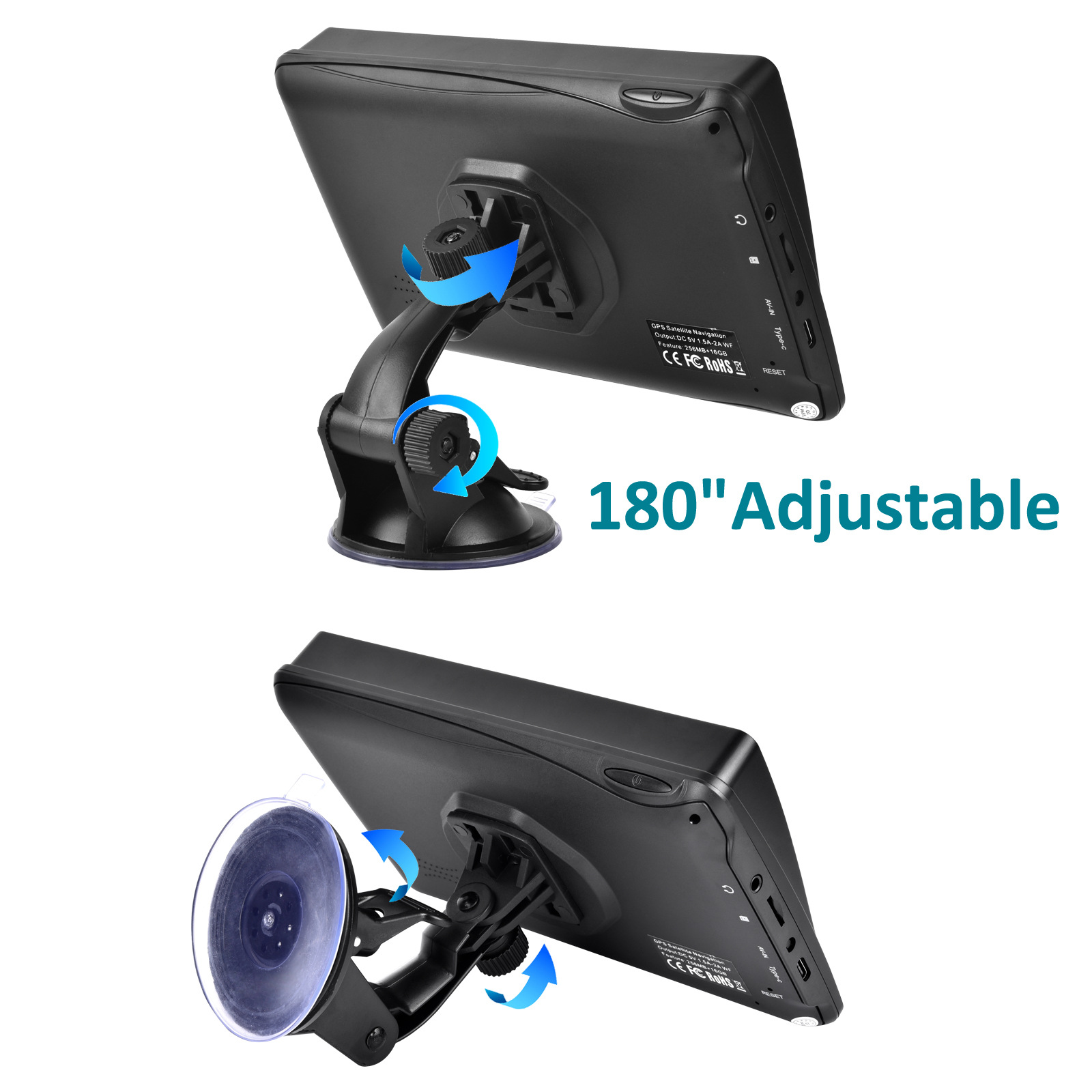 7inch Gps Navigator New Type-C Socket with Sunshade Mold Hd Display Car Supplies