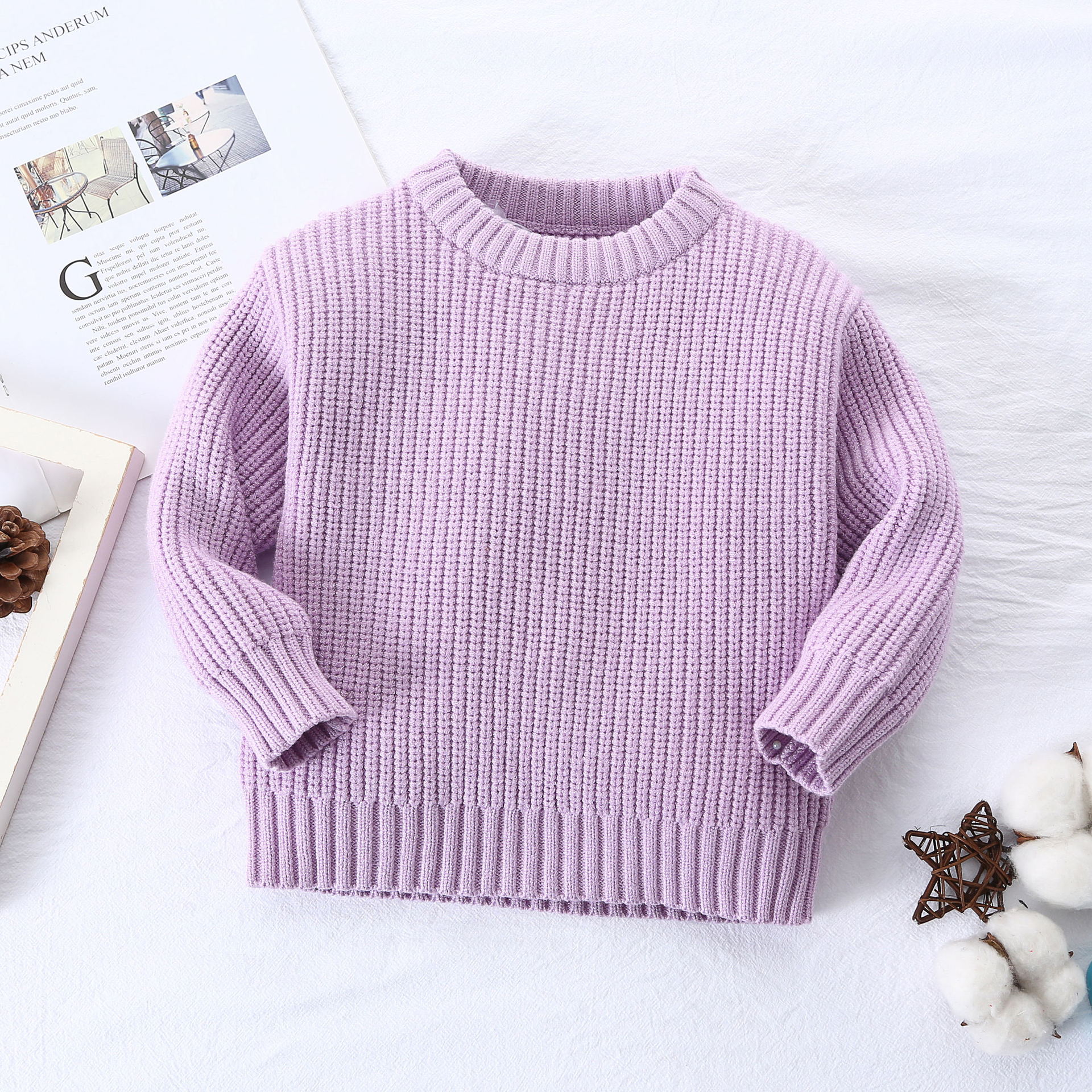 ins Explosions Foreign Trade Cross-border Children's Wear Baby Sweater Baby Boys and Girls Autumn and Winter Loose Knitted Jacket