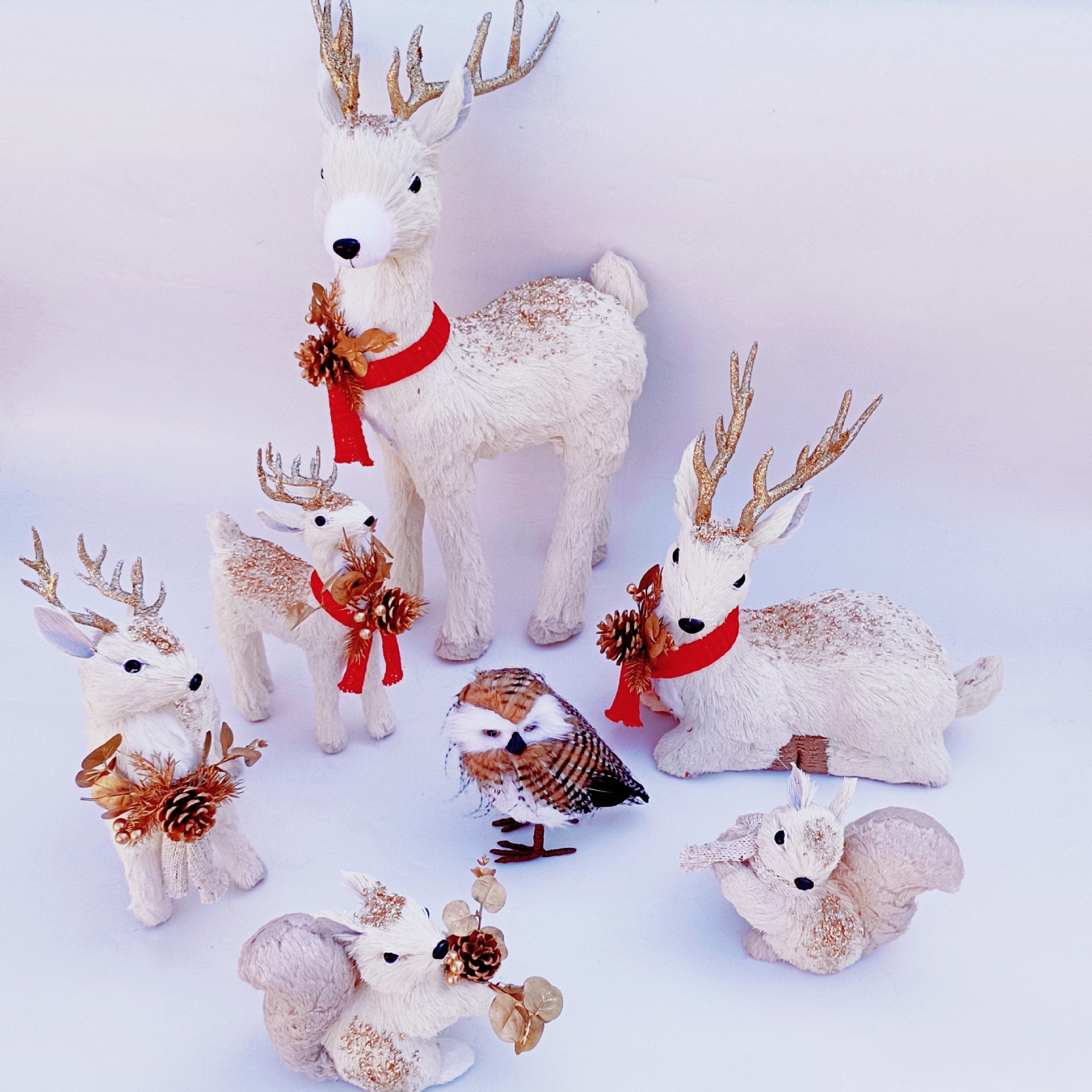 Fawn Straw Weaving Craft Cotton Thread Decoration Cute Ornaments Exquisite Gifts Home Decoration Photography Props Christmas Gifts