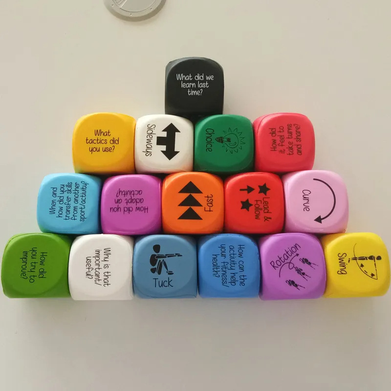 In-Stock Colorful Eva Dice Toys, High-Density Cut, Rounded Corner Dice for Children, Foam Dice with English Printing
