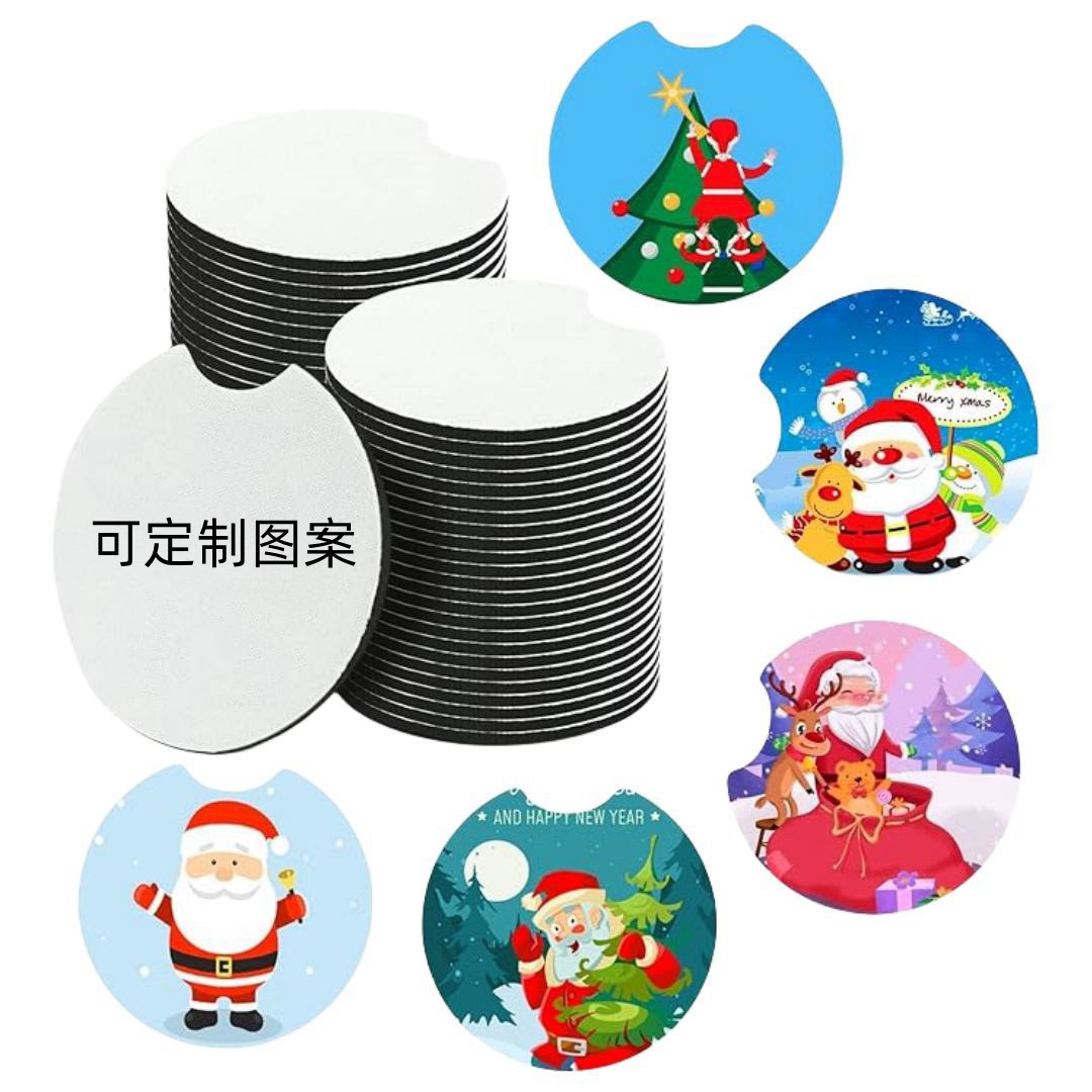 in stock diving material car central armrest box mat non-slip wear-resistant car printed armrest mat non-slip coaster