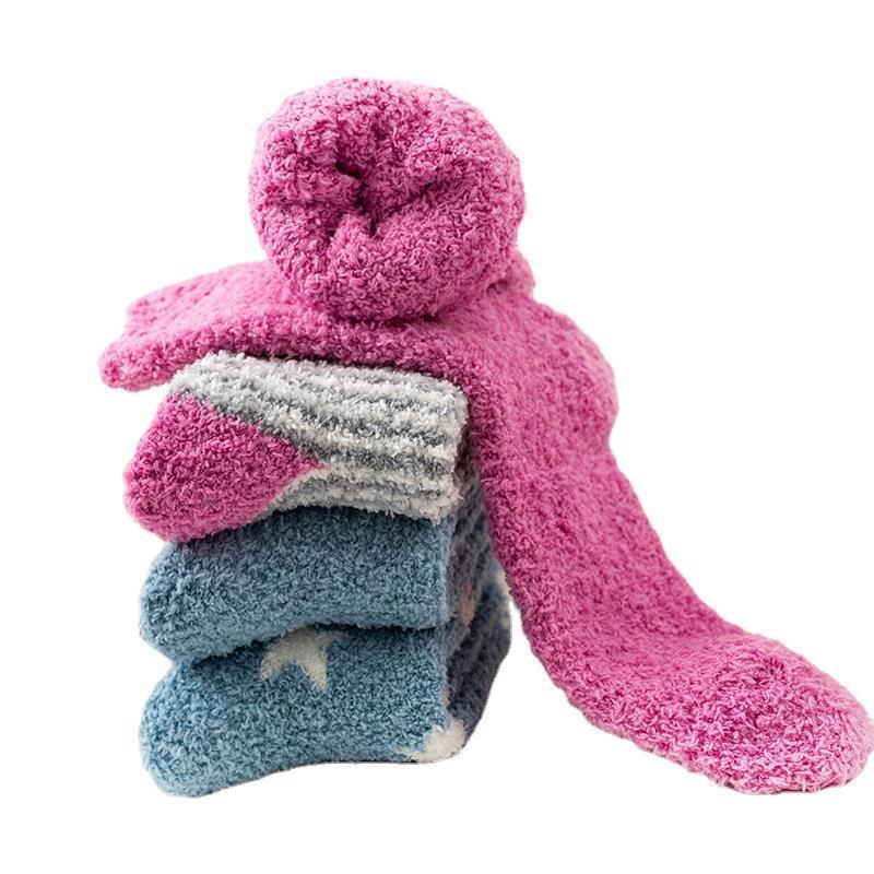 Winter Casual Purple Women Coral Fleece Warm Custom Cartoon Anime Bag Winter Knitwear Women Socks Jia Yao Socks