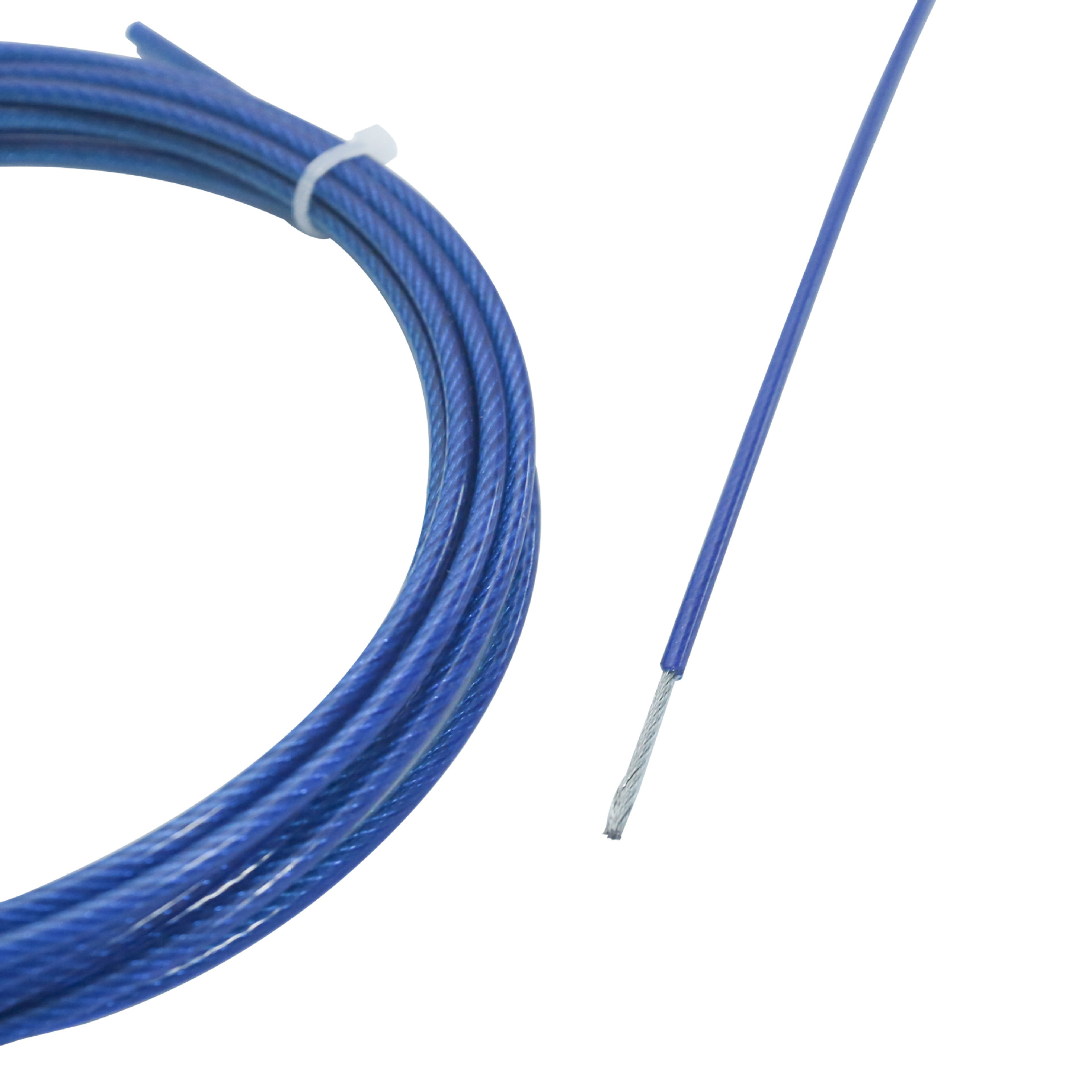 Steel Wire Rope Factory Custom-Made Rubber-Coated Jump Rope, Plastic-Coated Rope Body, Blue 4.02.5, Student Fitness Wear-Resistant Jump Rope