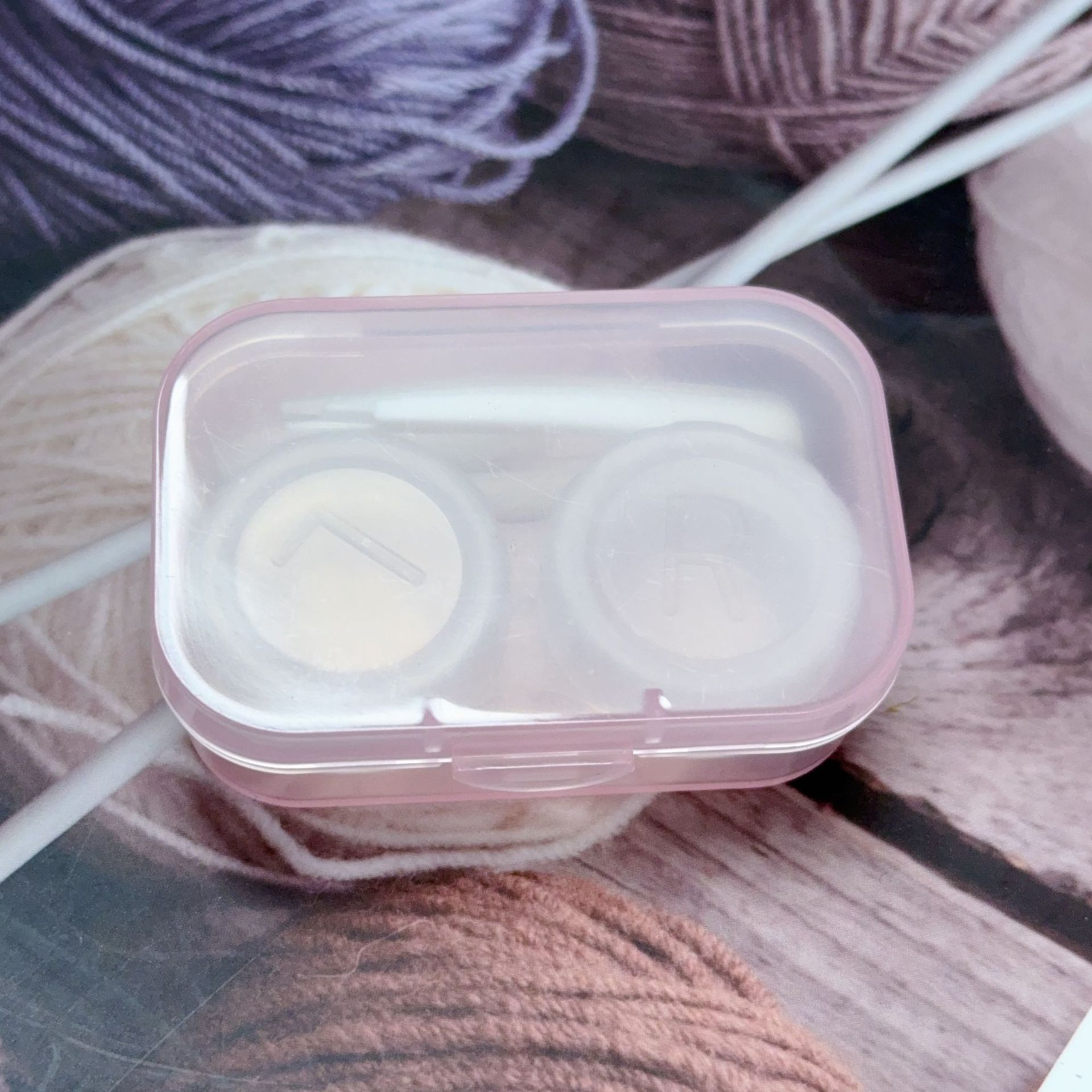 New Simple All-In-One Tweezers Contact Lens Case Portable Double Box Contact Lens Box Companion Box Double Box Wholesale 50