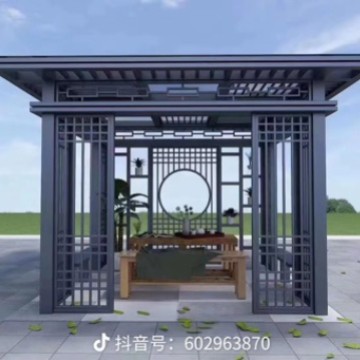 New Chinese Style Pavilion Courtyard Outdoor Pavilion Modern Rural Garden Landscape Villa Garden Leisure Aluminum Alloy Pavilion