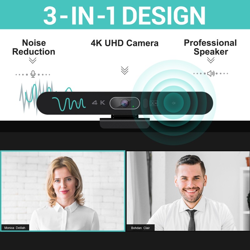 4K Ultra-High Definition Audio and Video Conferencing Camera Driver-Free Computer Conference Camera with Remote Control Ai Face Tracking