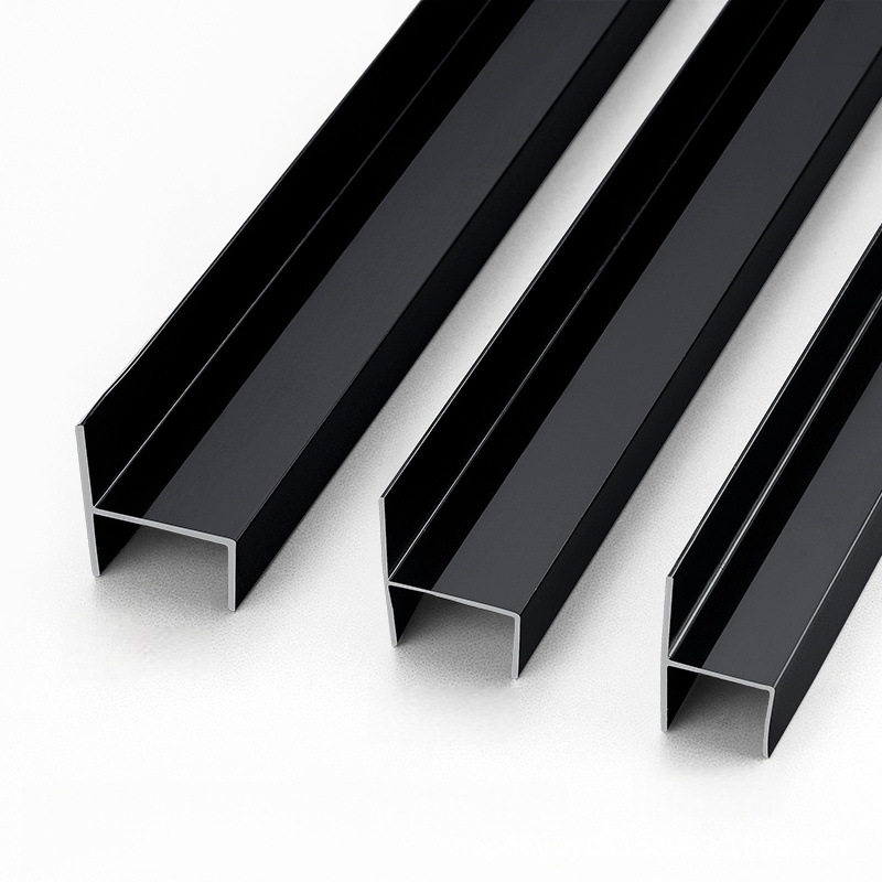 Bathroom Accessories Partition Aluminum H-Type Door Edge Strip 12/16/18mm Aluminum Alloy Door Stopper Beam Edge Sealing