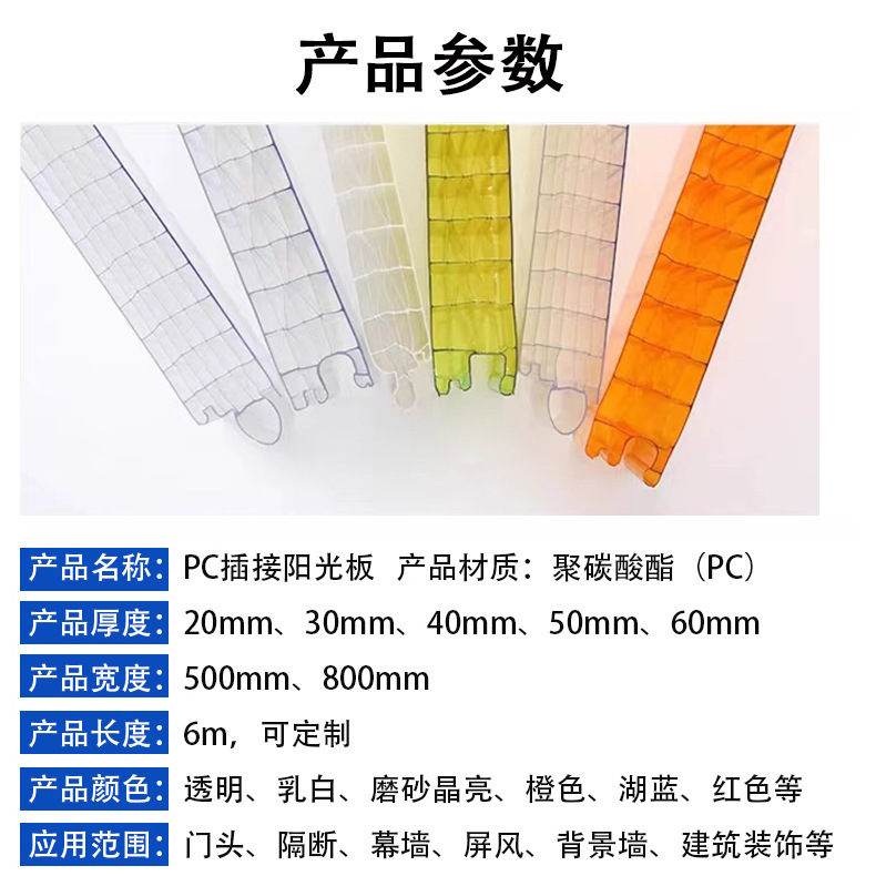Pc Plug-In Sun Panel Hollow Double-Layer Honeycomb Panel Canopy Partition Buckle Board Plastic Splicing Transparent Sun Panel Customization