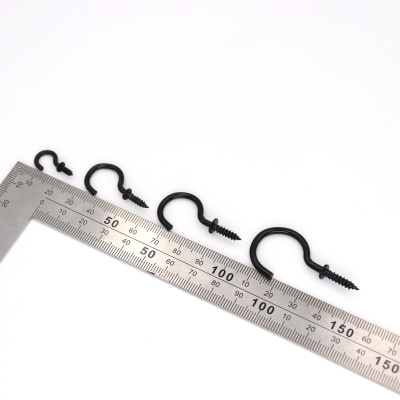 Black Eyelet Pendant Accessories Question Mark Hook Hook Eyelet Hook with Pad Open Ring Sheep Horn Ring Eyelet Screw