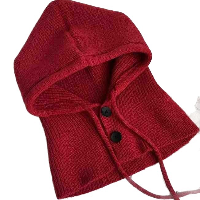 Korean Style Hat and Scarf All-In-One Women's Autumn and Winter Warm Ear Protection Woolen Hat New Style Scarf All-In-One Shawl Knitted Hat
