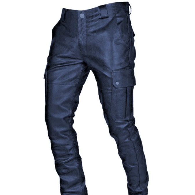 2023 новые популярные брюки из PU для мужчин, повседневные, KZ2332