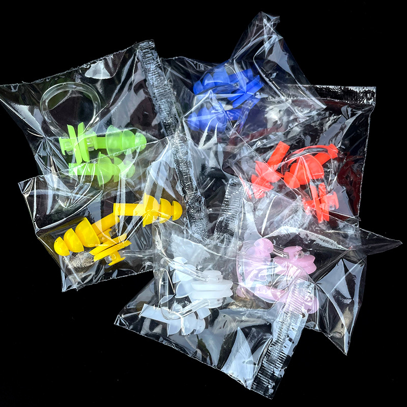 Swimming Supplies Nose Clip Earplug Set Anti-Choking Equipment Silicone Waterproof Swimming Earplugs Nose Plug Bag in Stock