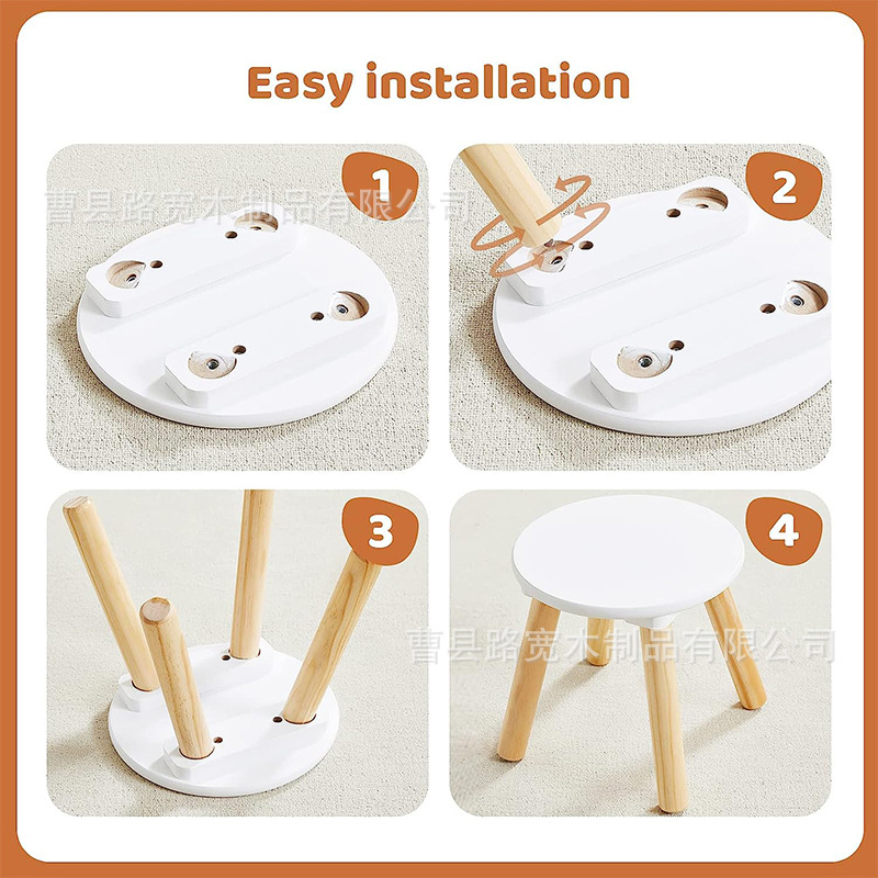 Wooden children's stool children's footstool solid wood wooden baby bench simple wooden stool factory direct supply