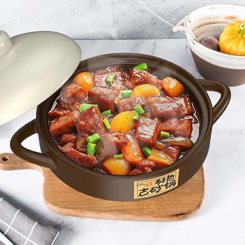Household Casserole Gas Stove High Temperature Resistant Soup Stew Pot Clay Rice Porridge Ceramic Pot New Style