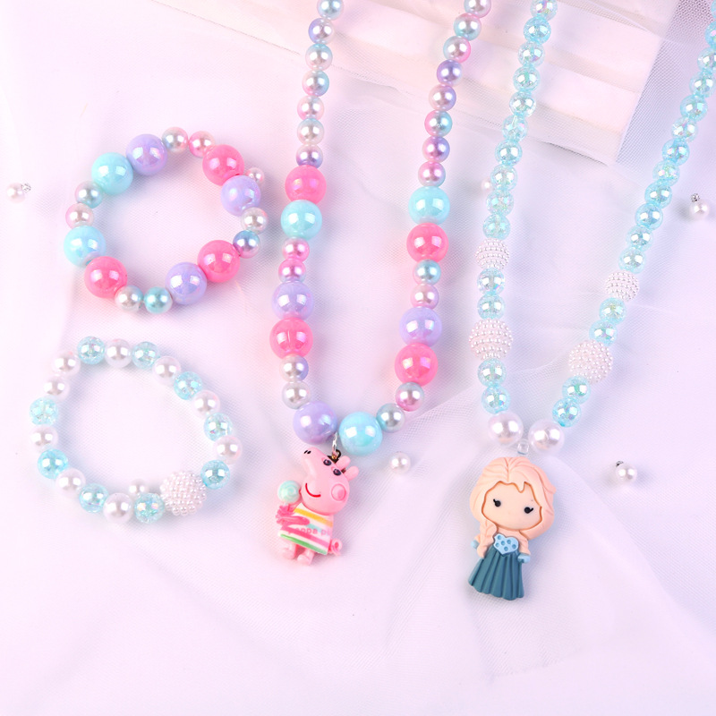 Набор цепочек для ожерелья с мультяшками, серия принцессы льда и снега, оптовая продажа