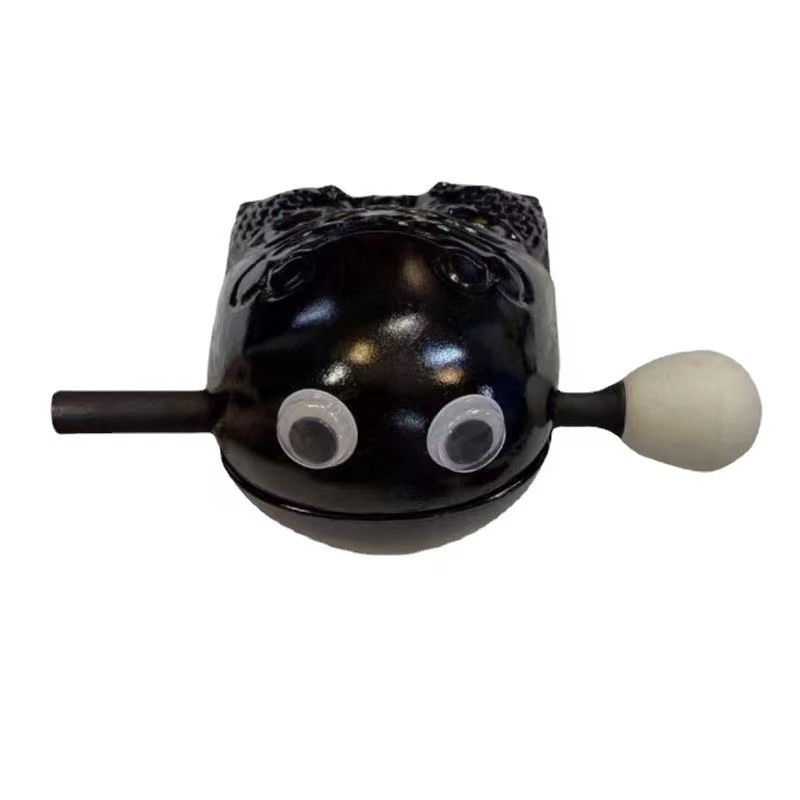 Knock Small Wooden Fish Resin Wooden Fish Decompression Artifact Office Office Meditation Knock Musical Instrument Non-Solid Wood Ornaments