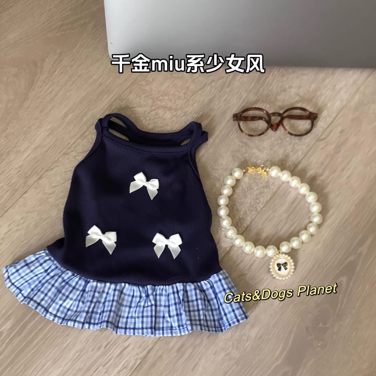 Cat Clothes Summer Cute Bow Suspender Skirt Pet Ragdoll Kitten Dog Thin Anti-Shedding Summer Clothes