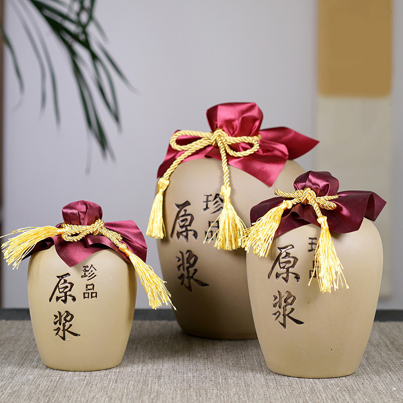 Hand-made ceramic wine jar Yixing 1/2/3/5kg wine jar wholesale factory spot household wine jar