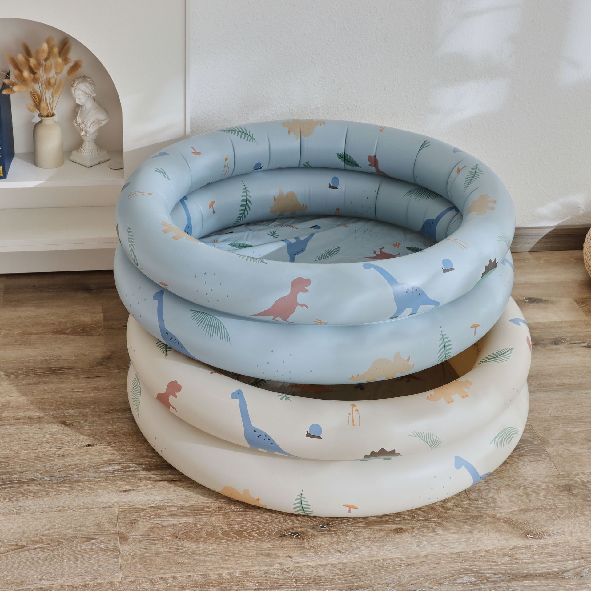 Couple ins Danish retro striped inflatable swimming pool baby dinosaur pool thickened household Marine Ball pool