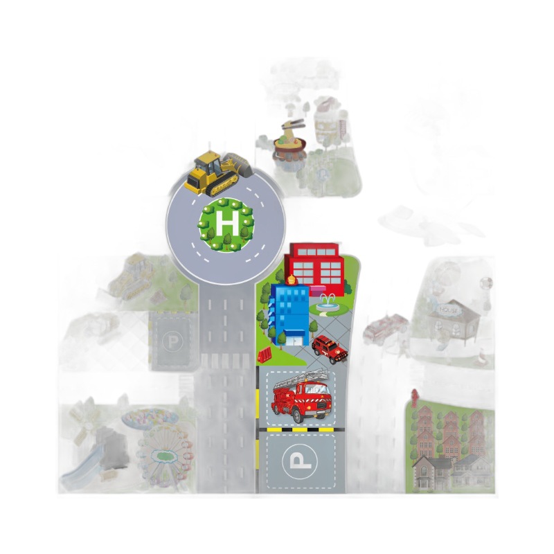 Traffic scene map children's floor mat food grade PP polypropylene material children's toy film city simulation